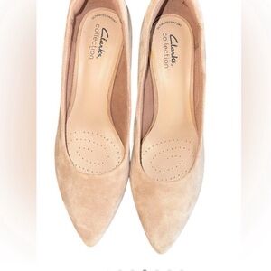 Clarks Women's Beige Suede Heels